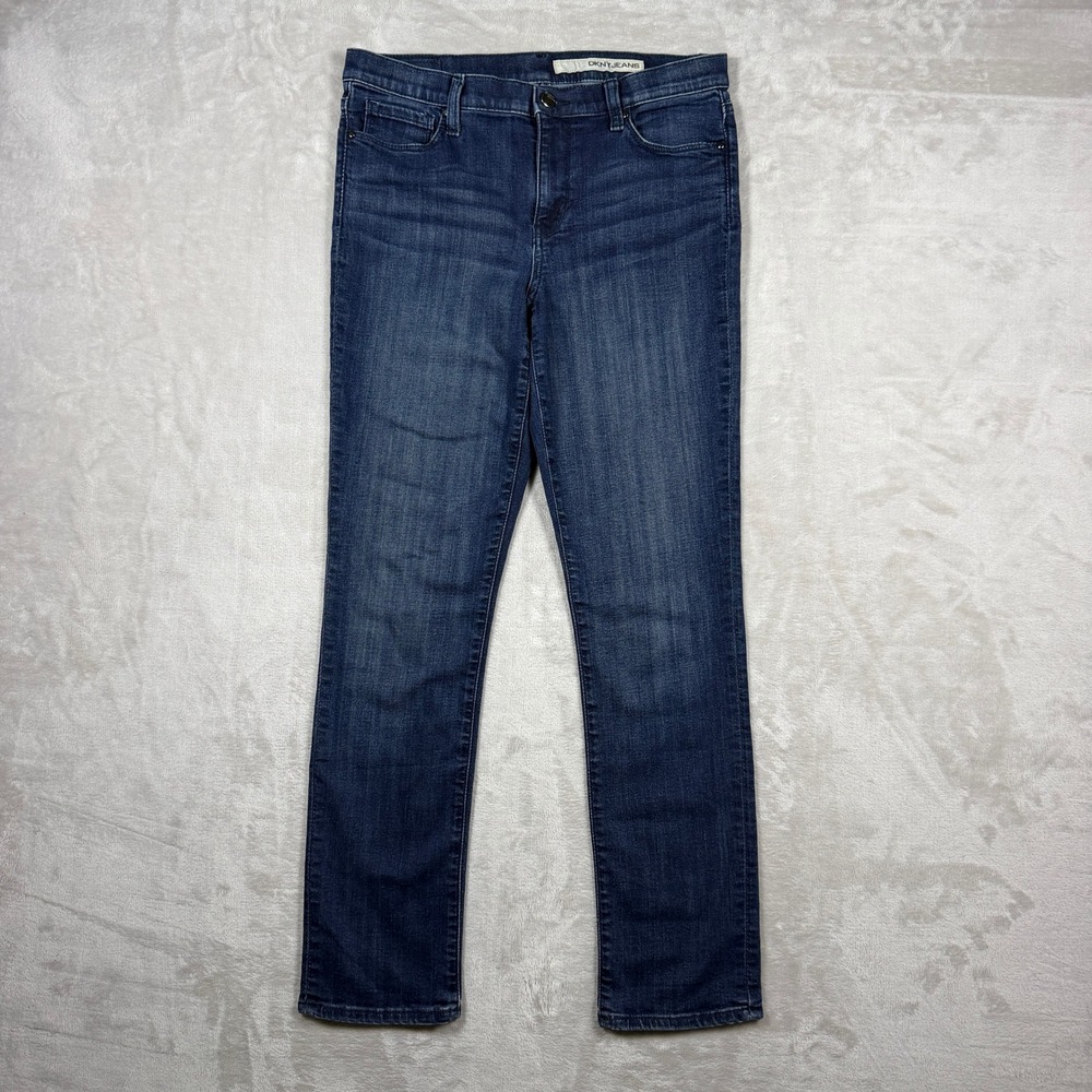 DKNY Jeans Womens Size 6x30 Slim Straight Leg Medium Wash Blue Stretch Denim